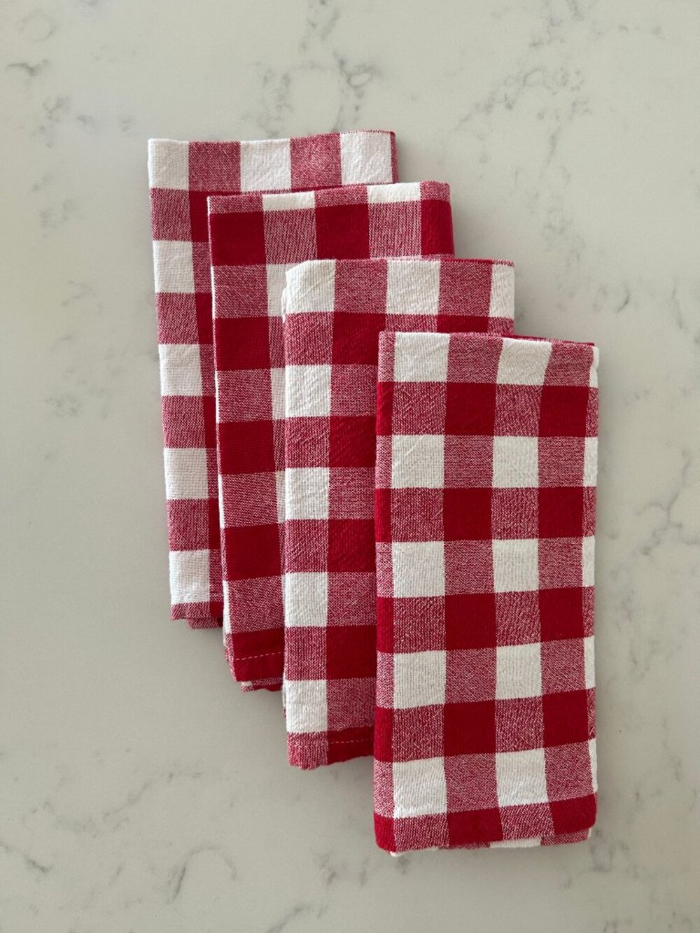Set/4 Red Checkered Napkins